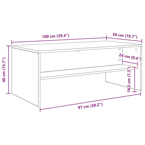 Масичка за кафе Сив Сонома 100 x 50 x 40 cm Инженерно дърво