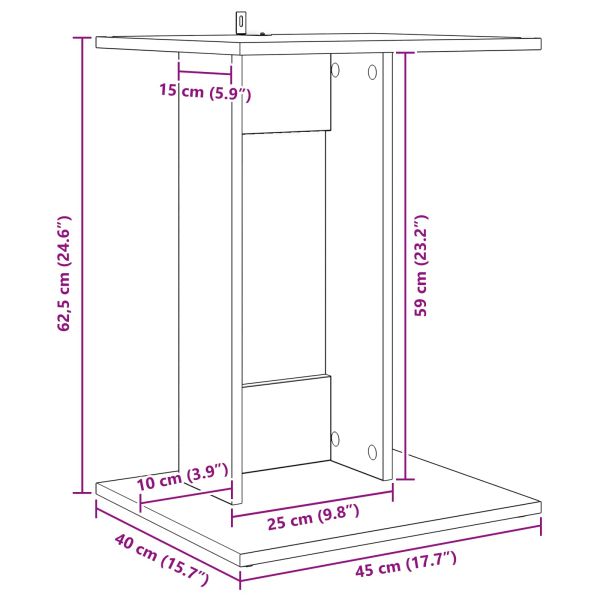 Странична маса Циментено сиво 45 x 40 x 62,5 см Инженерно дърво