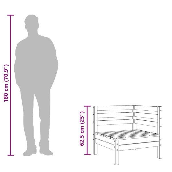 Градински диван, 3-местен, бял, бор масив