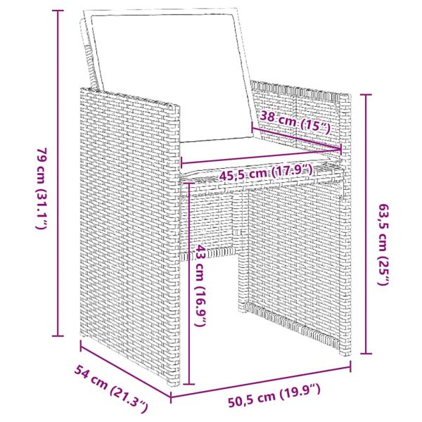 Комплект за хранене в градината 5 pcs Кафяво полиратан