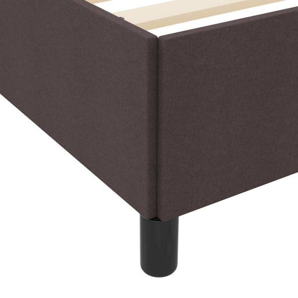 Легло с пружинирана основа Тъмен кафяв 80 x 200 cm текстил