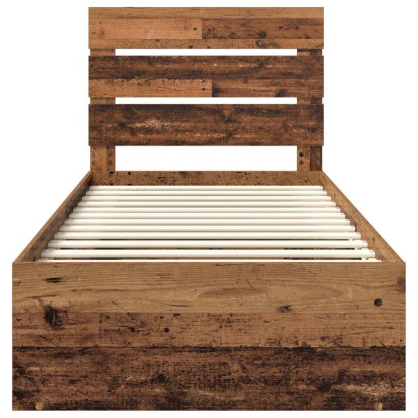 Рамка за легло Старо дърво 75 x 190 cm Солидно борово дърво