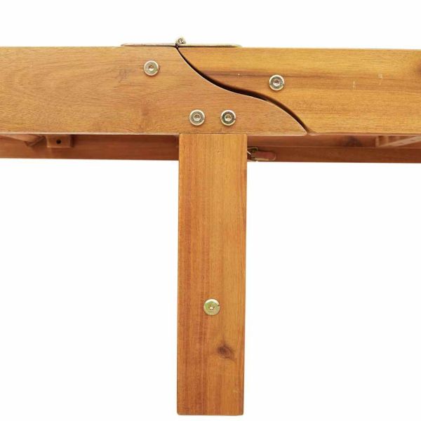 Шезлонг Бежово 200 x 67 x 84 см Солидно акациево дърво