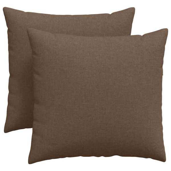 Диван възглавници 2 pcs Кафяво 45 x 45 cm текстил