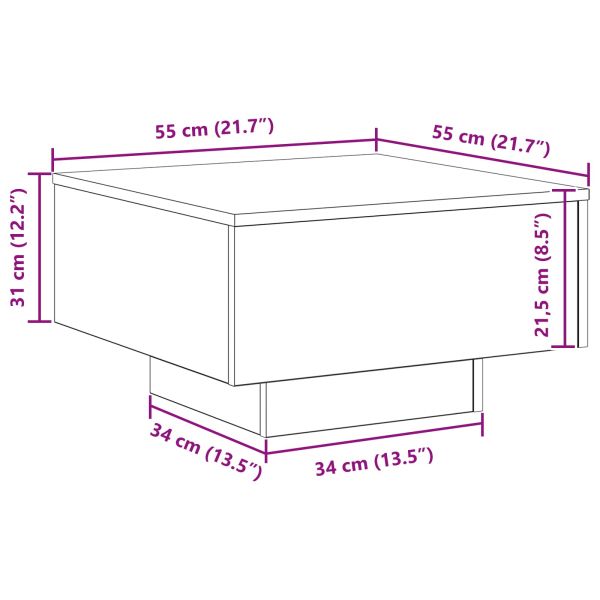 Черен дъб 55 x 55 x 31 см Инженерна дървесина