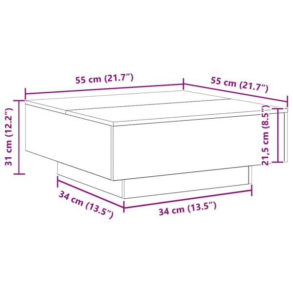 Черен дъб 80 x 80 x 31 cm Инженерна дървесина