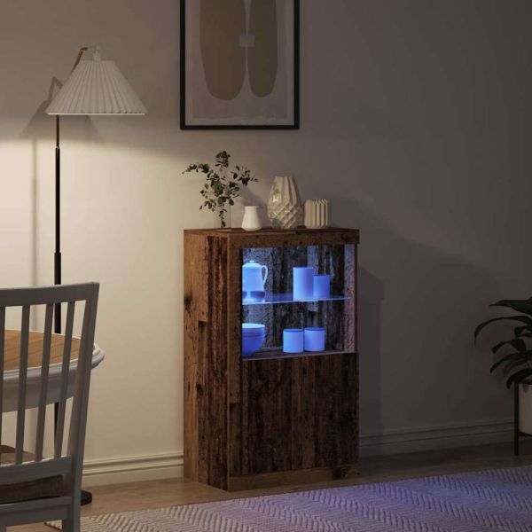 LED конзолна маса Старо дърво 60,5 x 37 x 100 см