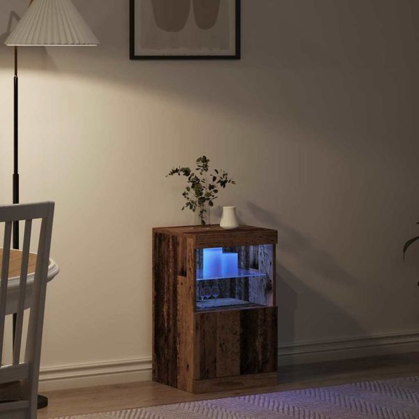 LED конзолна маса Старо дърво 41 x 37 x 67 см