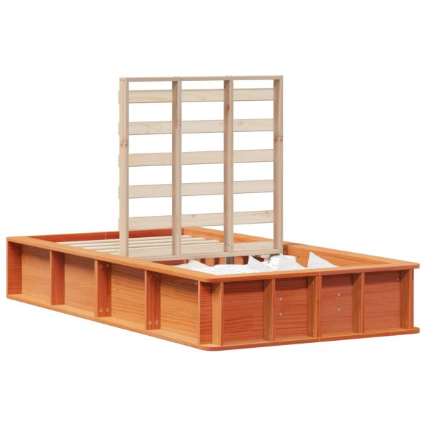 Рамка за легло Кафяво с восъчно покритие 75 x 190 cm