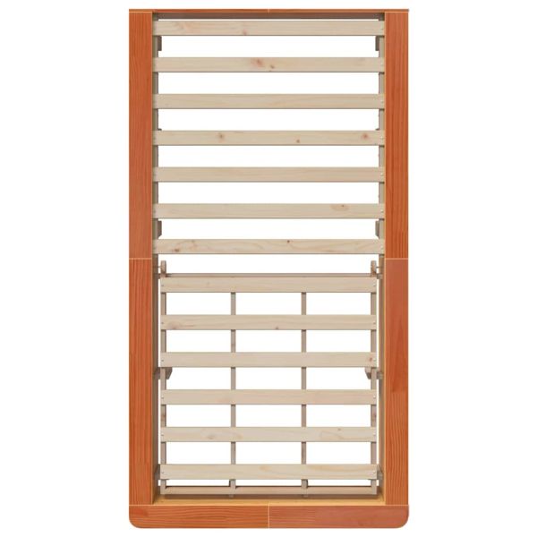 Рамка за легло Кафяво с восъчно покритие 75 x 190 cm