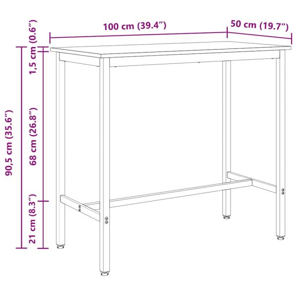 Маса Черния дъб 100 x 50 x 90,5 см