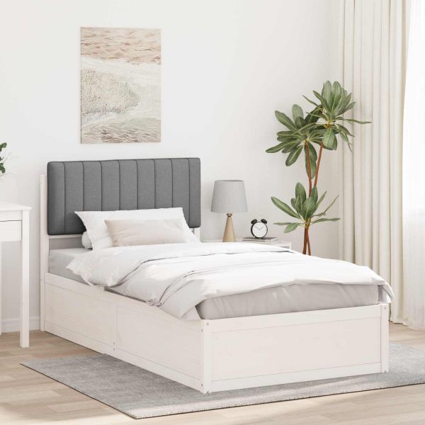 Леглова рамка с тапицирана гръбна част Светлосиво 100 x 200 cm