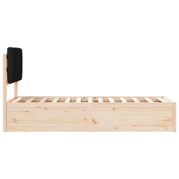 Леглова рамка с тапицирана гръбна част Черно 80 x 200 cm