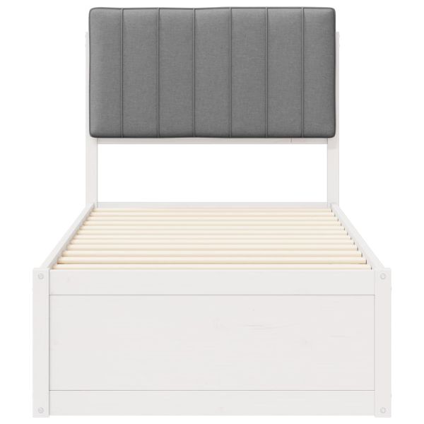 Леглова рамка с тапицирана гръбна част Светлосиво 80 x 200 cm