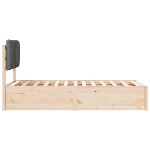 Леглова рамка с тапицирана гръбна част Тъмен сив 90 x 190 cm