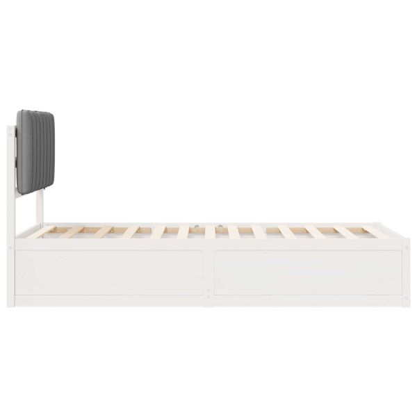 Леглова рамка с тапицирана гръбна част Светлосиво 90 x 190 cm