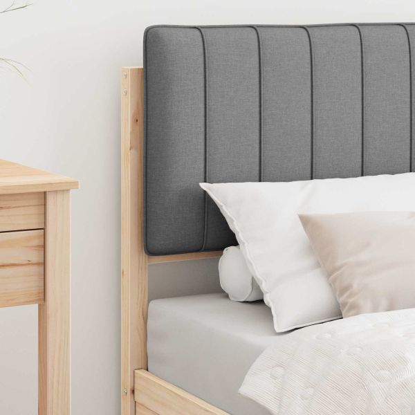 Леглова рамка с тапицирана гръбна част Светлосиво 75 x 190 cm