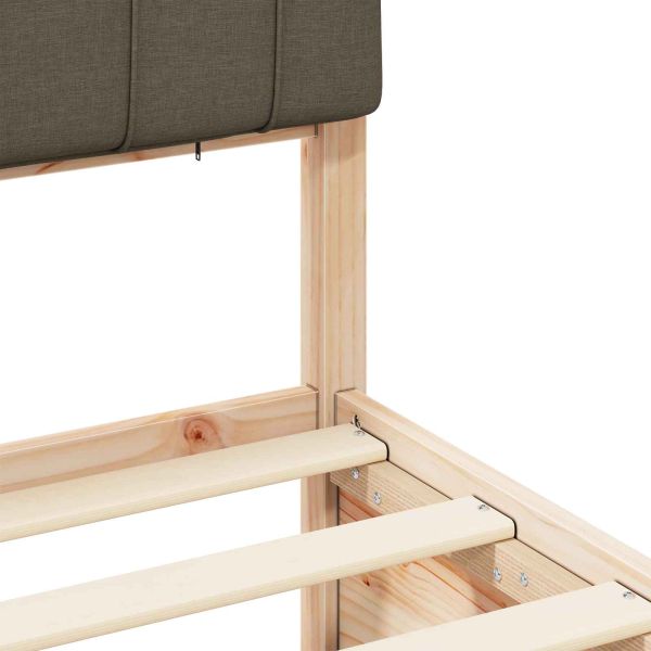 Леглова рамка с тапицирана гръбна част Таупе 75 x 190 cm