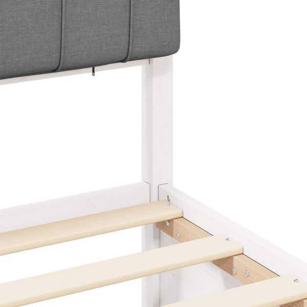 Леглова рамка с тапицирана гръбна част Светлосиво 75 x 190 cm