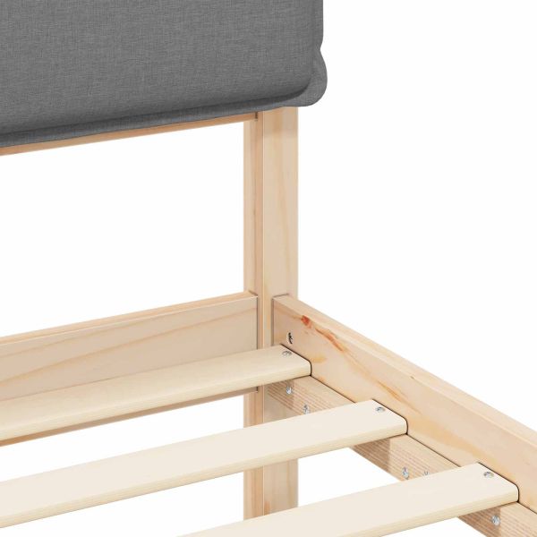 Леглова рамка с тапицирана гръбна част Светлосиво 180 x 200 cm