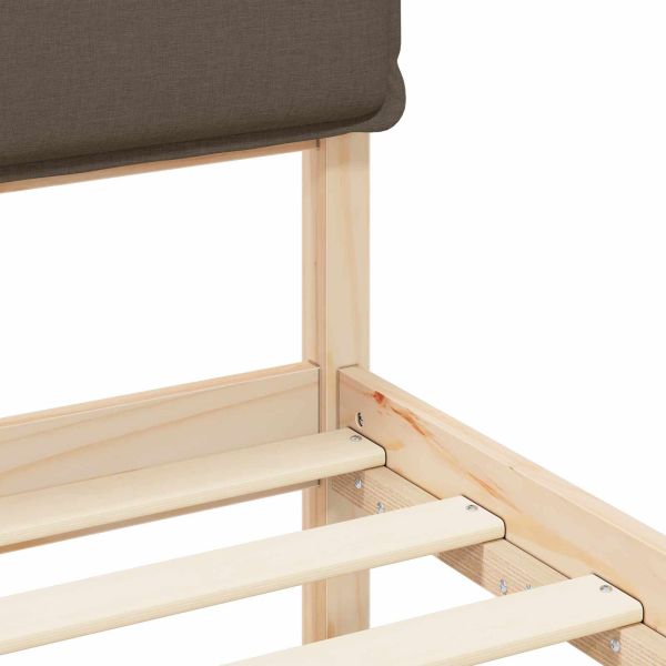 Леглова рамка с тапицирана гръбна част Таупе 180 x 200 cm