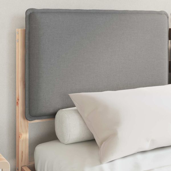 Леглова рамка с тапицирана гръбна част Светлосиво 150 x 200 cm