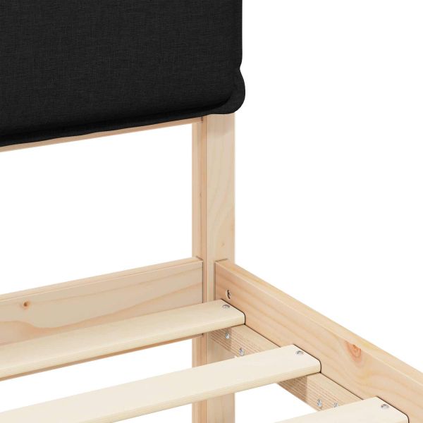 Леглова рамка с тапицирана гръбна част Черен 150 x 200 cm