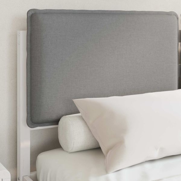 Леглова рамка с тапицирана гръбна част Светлосиво 120 x 200 cm