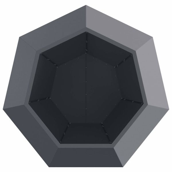 Кашпа 2 pcs Антрацит 100 x 100 x 80 см Стомана