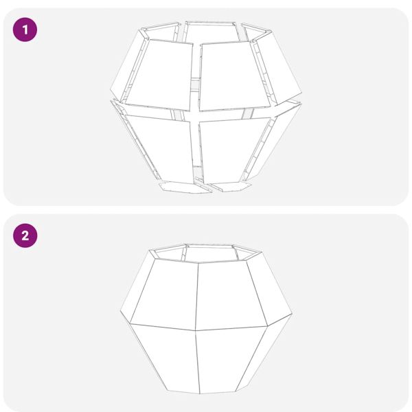 Кашпа Черно 75 x 75 x 60 см Стомана