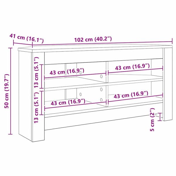 Ъгловшкафзателевизор 102 x 40,5 x 45 см Димян дъб