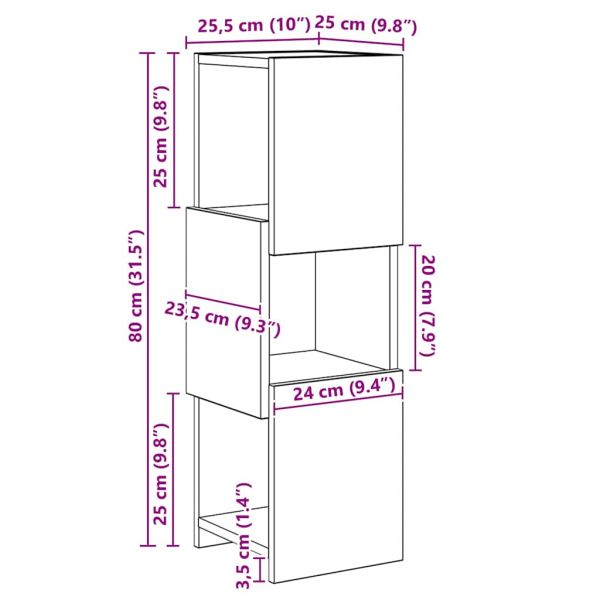 Ъглов шкаф 25,5x25x80см Инженерна дървесина