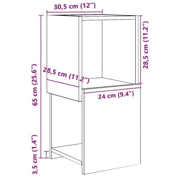 Ъглов шкаф 30,5x30x65см Инженерна дървесина Дъб
