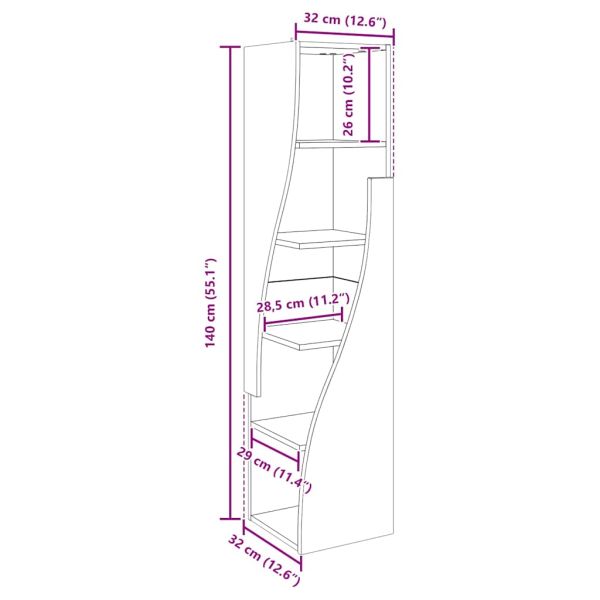 Ъглов шкаф 32x32x140см Инженерно дърво