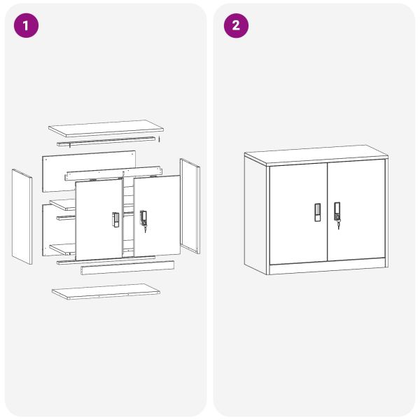 Шкаф за съхранение Розово 80 x 40 x 70 см Стомана