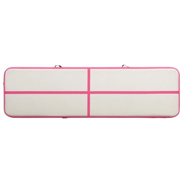 Надуваем дюшек за гимнастика с помпа, 600x100x15 см, PVC, розов