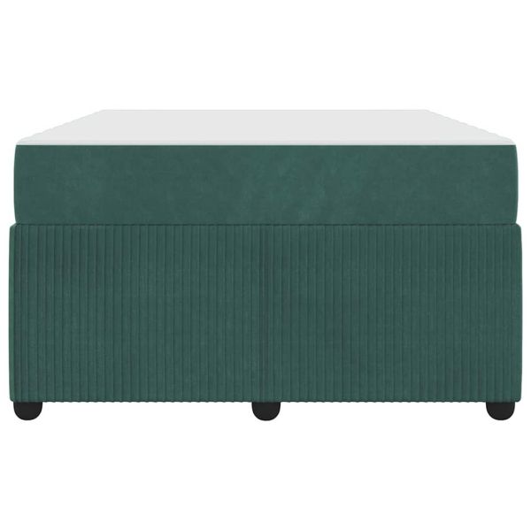 Рамка за легло с матрак Тъмен зелен 120 x 190 cm текстил