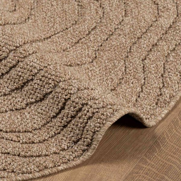 Килими за помещение Муаре AGIRA Естествен Ø 200 СМ Полиестер