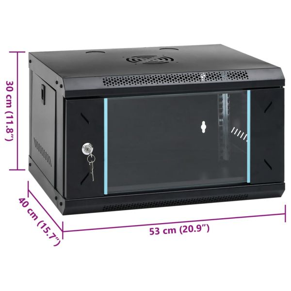 6U стенен мрежов шкаф 19" IP20 53x40x30 см