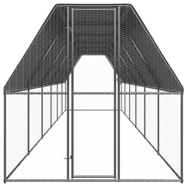 Външна клетка за пилета, 2x12x2 м, поцинкована стомана