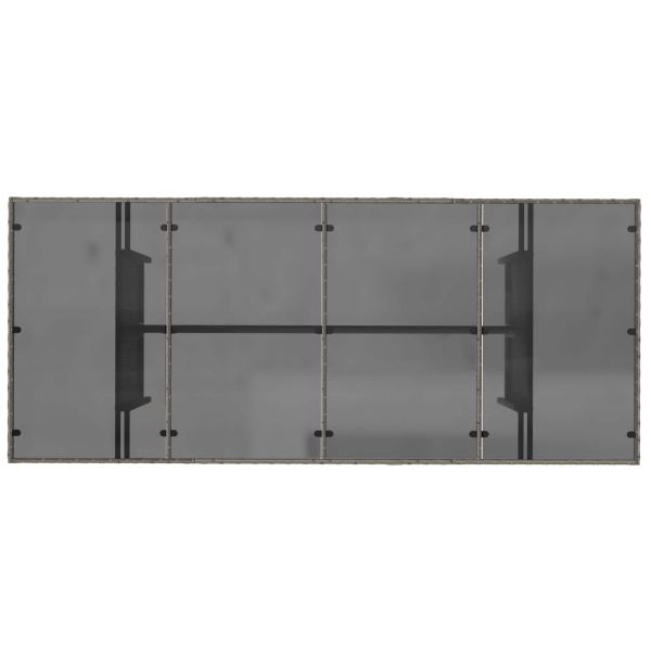 Комплект за хранене в градината 9 pcs Сив полиратан