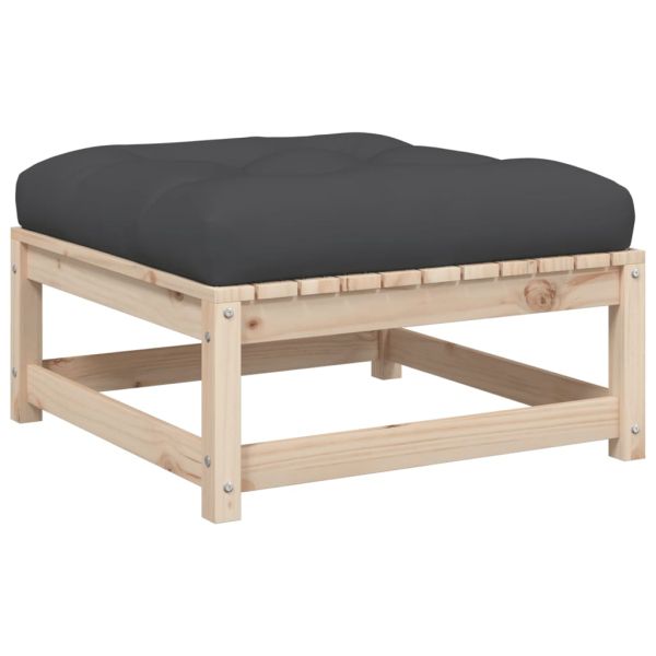 Градински комплект, 6 части, с възглавници, масив бор