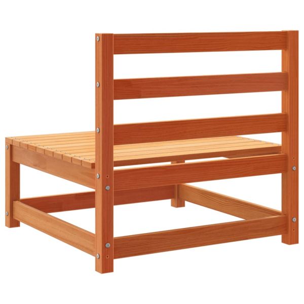 Градински комплект диван от 6 части, восъчнокафяв, бор масив