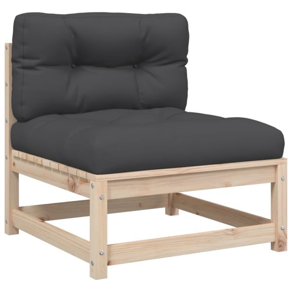 Градински комплект мека мебел 5 части с възглавници бор масив