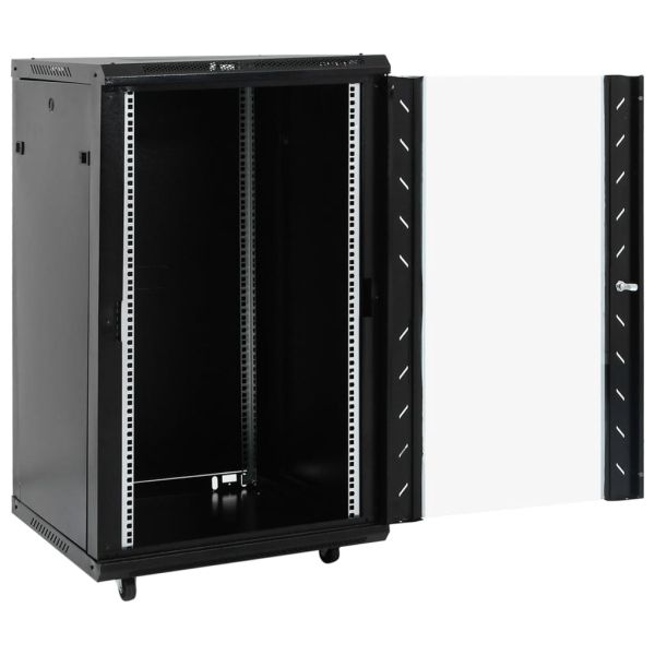 18U сървърен шкаф, 19", IP20, черен, 60x60x100 см