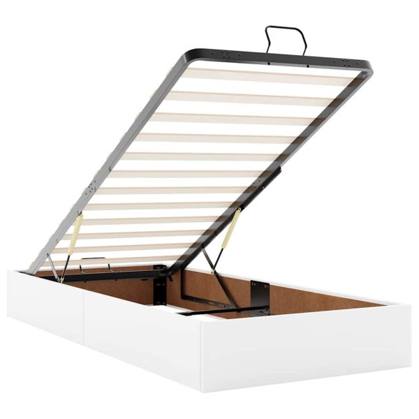 Османска легло с матрак&LED чисто бяло 90x190см изкуствена кожа