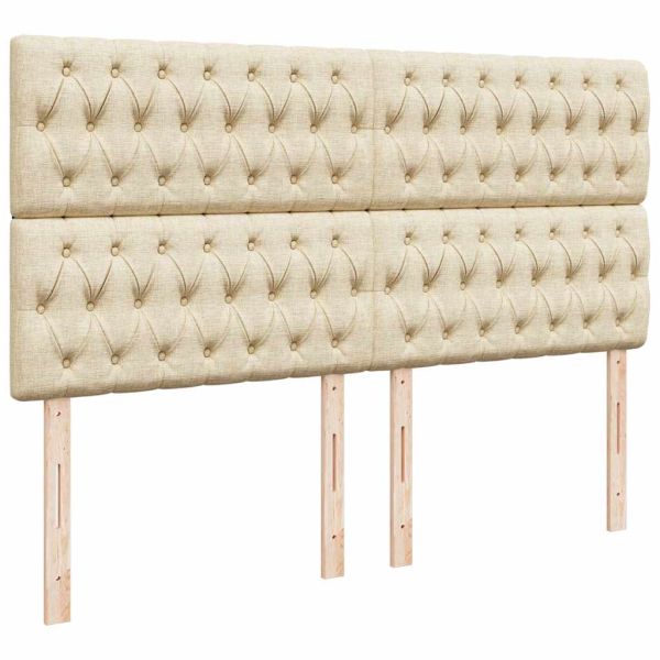 Османска легло с матрак, кремаво, 180x200 см, плат