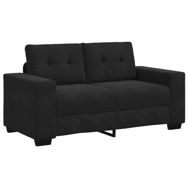Комплект дивани 3 pcs Черно 221 x 80 x 80 см Кадифе