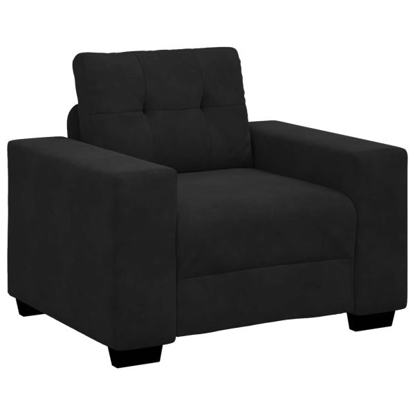 Комплект дивани 3 pcs Черно 221 x 80 x 80 см Кадифе