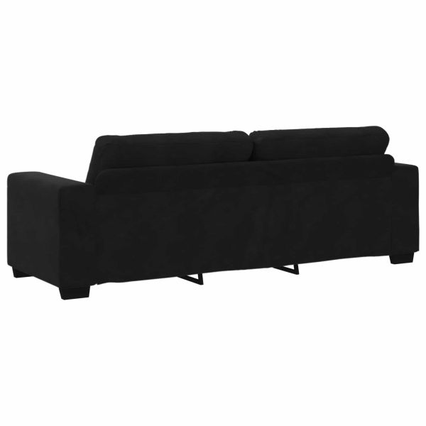 Комплект дивани 3 pcs Черно 221 x 80 x 80 см Кадифе
